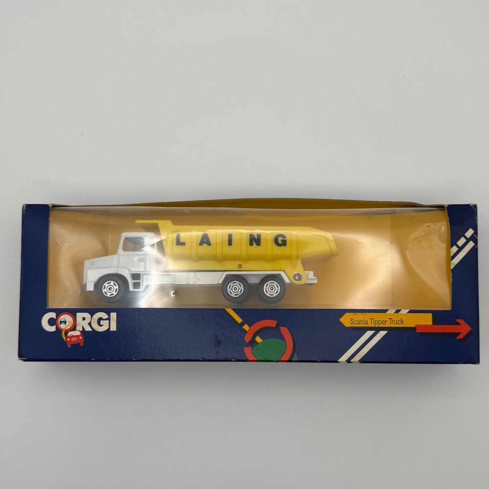 Corgi Scania Tipper Truck Unisex OS Yellow White LAING Diecast Model 1153 Boxed